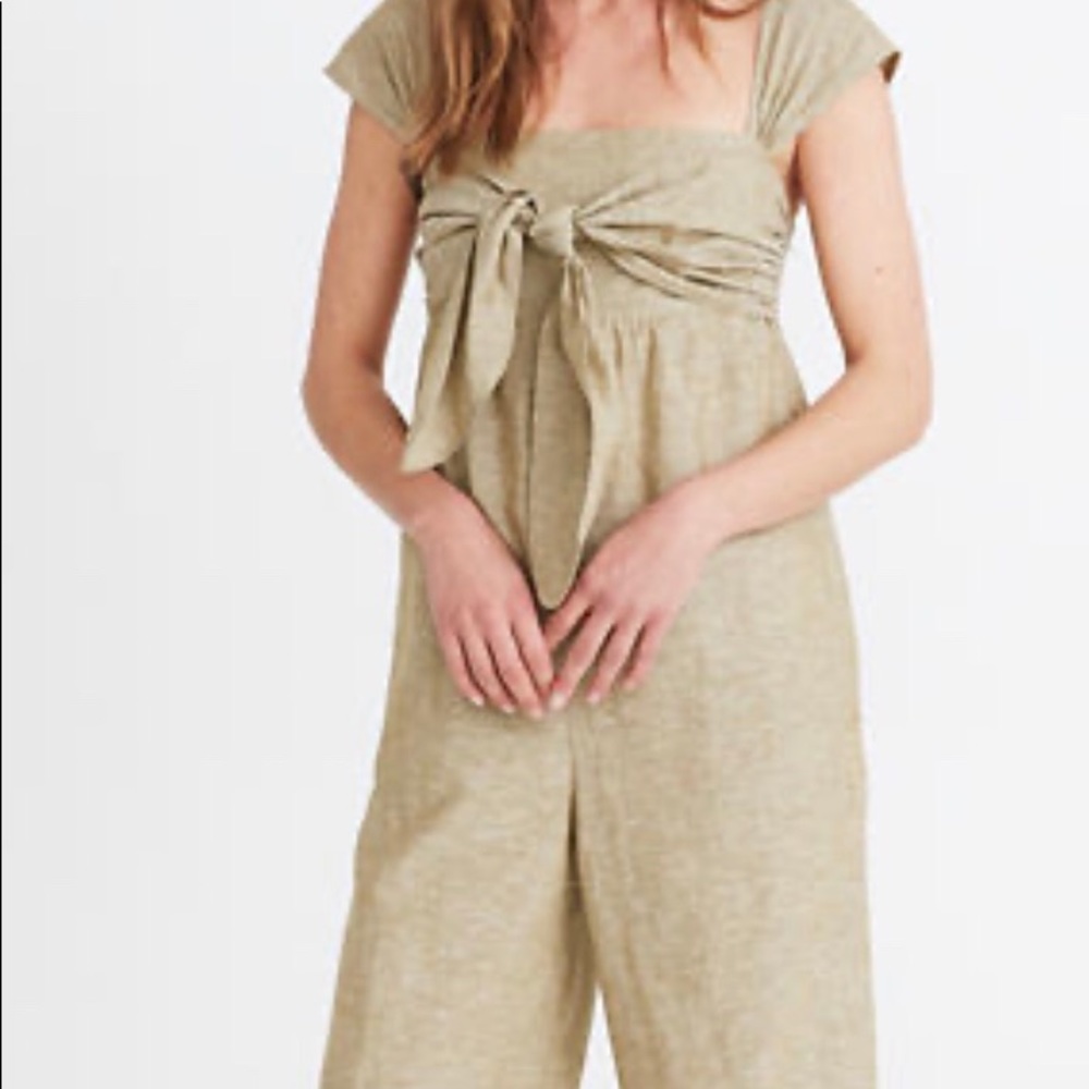 Madewell Cap Sleeve Sage Green Jumpsuit